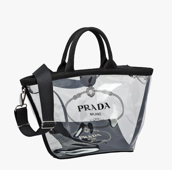 2018SS ☆PRADA☆ビニール ハンドバッグ 1BG166_2BY5 黑